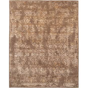 Jedwabno-wełniany, ręcznie tkany indyjski dywan