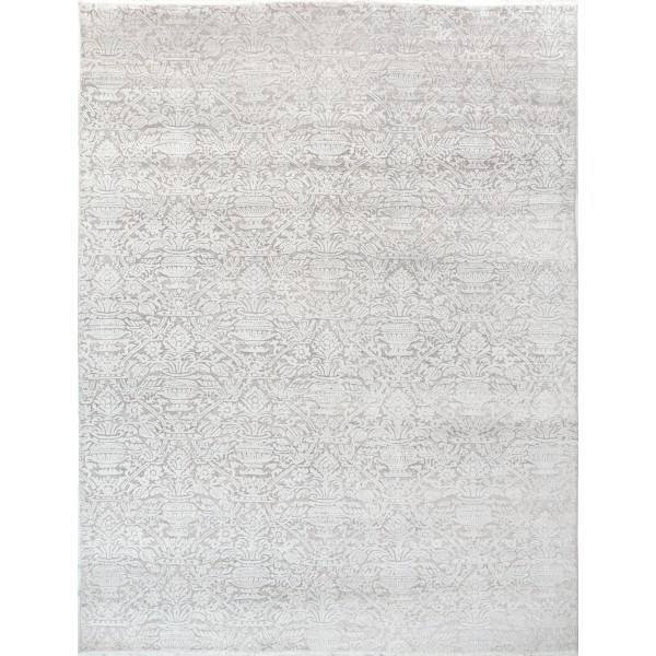 Jedwabno-wełniany, orientalny, ręcznie tkany indyjski dywan