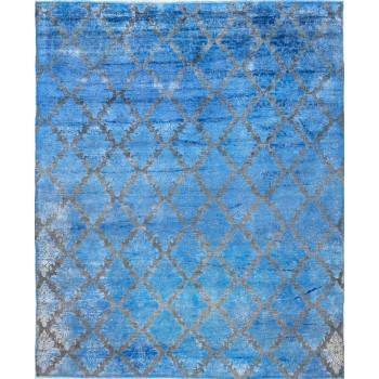Jedwabno-wełniany, orientalny, ręcznie tkany indyjski dywan