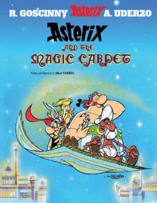okładka komiksu Asterix i Obelix przedstawiająca bohaterów na latającym dywanie